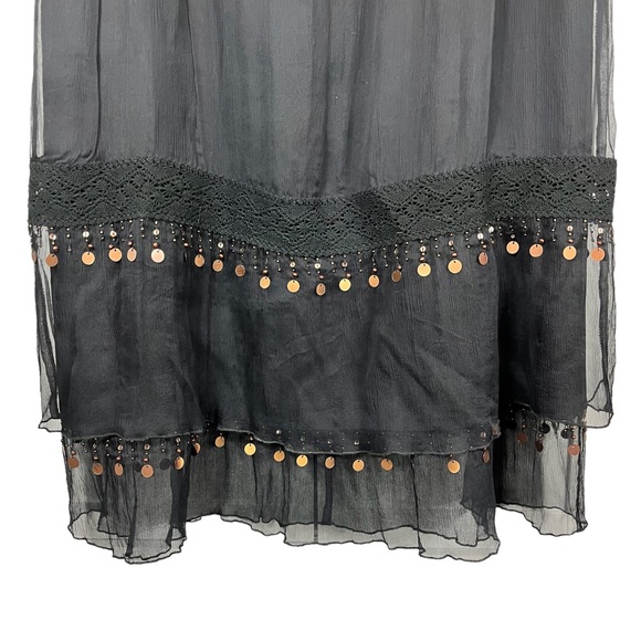 Spenser Jeremy Black Semi Sheer Maxie Skirt with Palettes Disc | Size: 8 - Picture 6 of 8